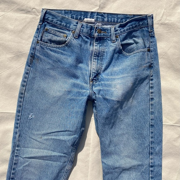 90s Y2K Carhartt Light Wash Men's Denim Traditional Fit Casual Jeans 34x32 - Picture 4 of 11